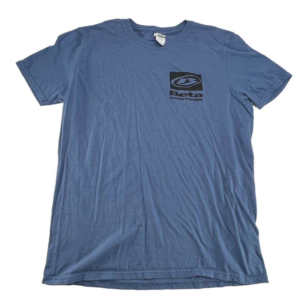 Beta Racing Motorcycle Italia Logo Cycle City Inc Escanaba Men's Blue Shirt M